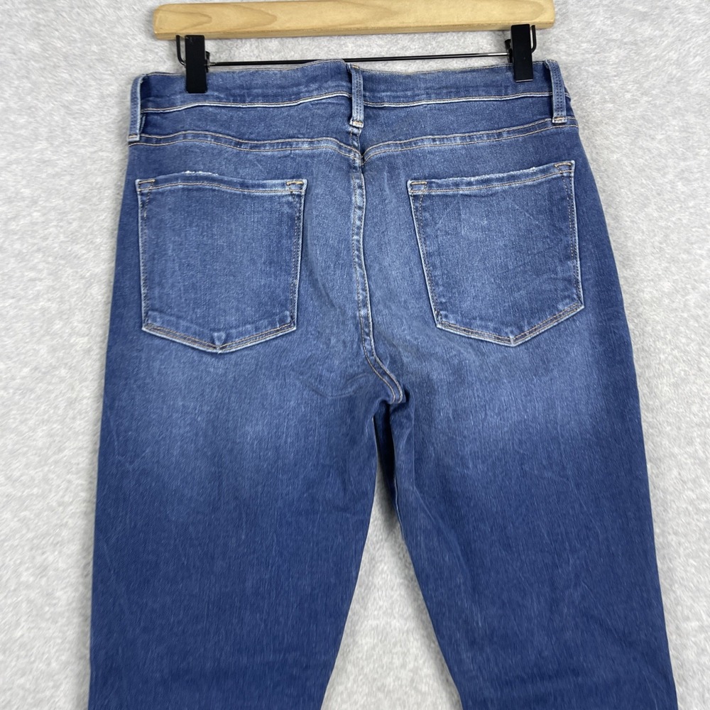 FRAME Le Skinny de Jeanne Fringe Hem Jeans Womens 31 Ripped Distressed Grunge - Picture 12 of 14